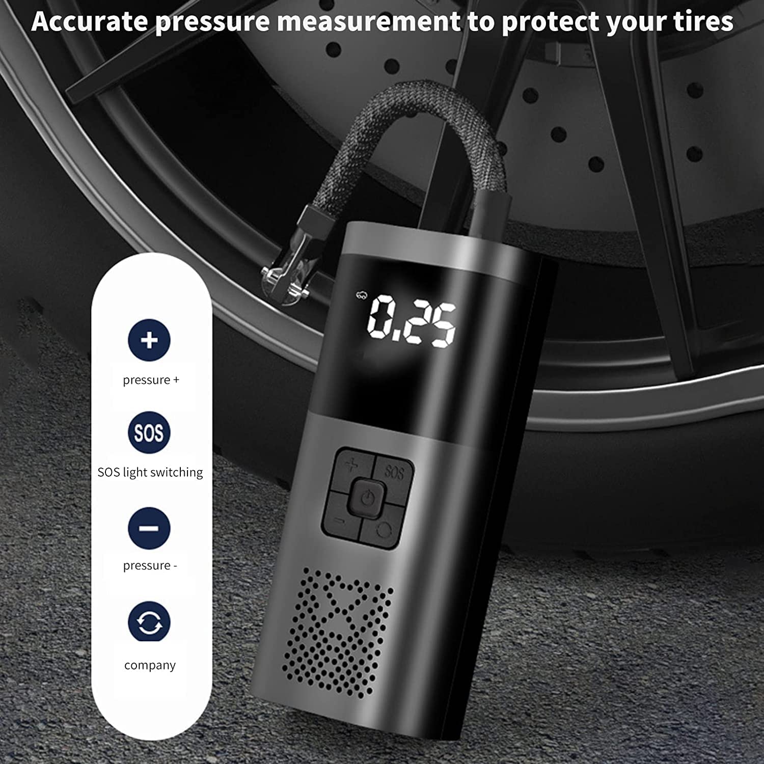 Inflato: Portable Tire Inflator & Power Bank – 150PSI Air Pump with Digital Gauge, LED Light, Heat Dissipation & 8000mAh Battery for Bikes, Cars & Emergencies