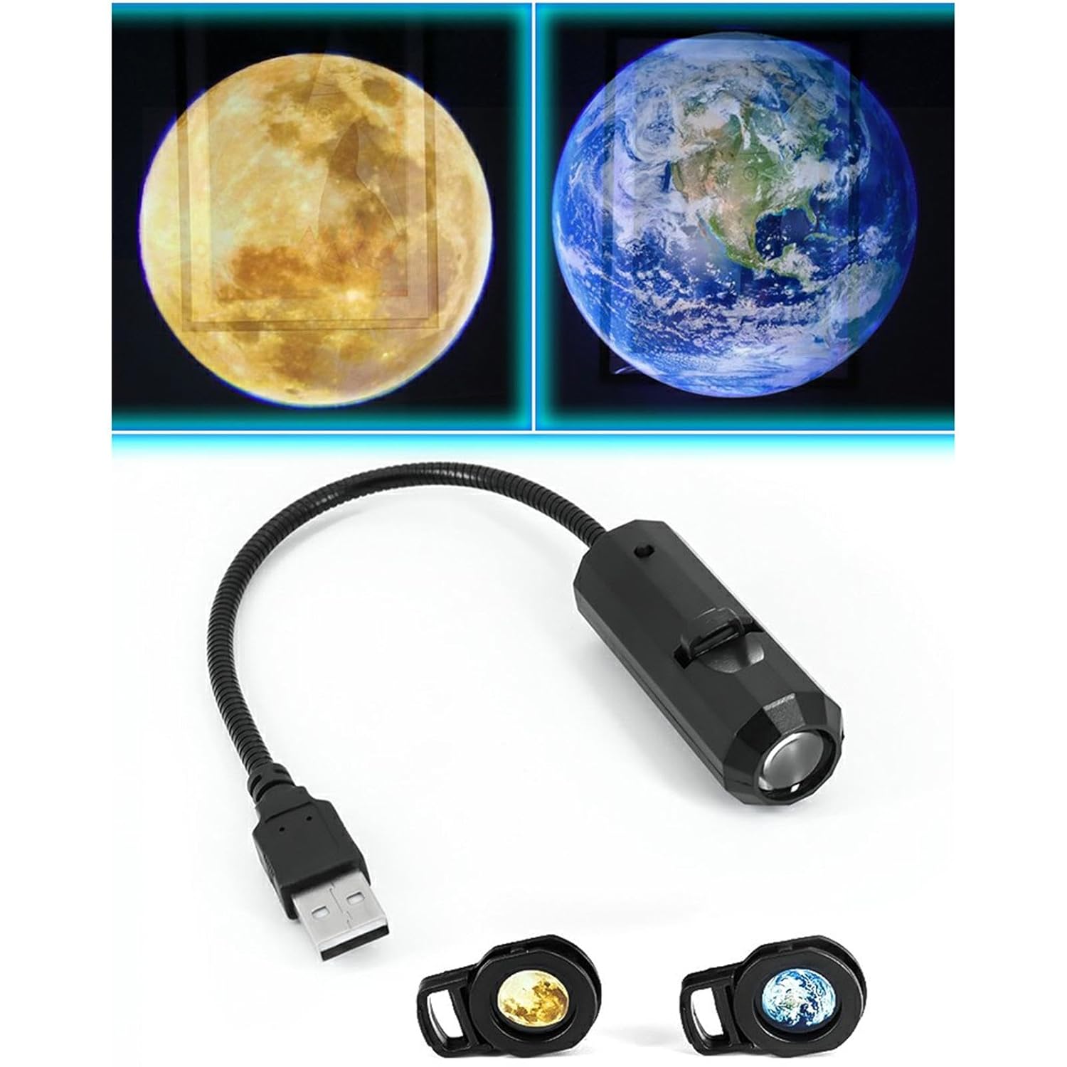 Cosma: Wireless LED Star Projector with Rotating Galaxy Light, 3 Projection Discs & USB Power for Ambient Room Decor