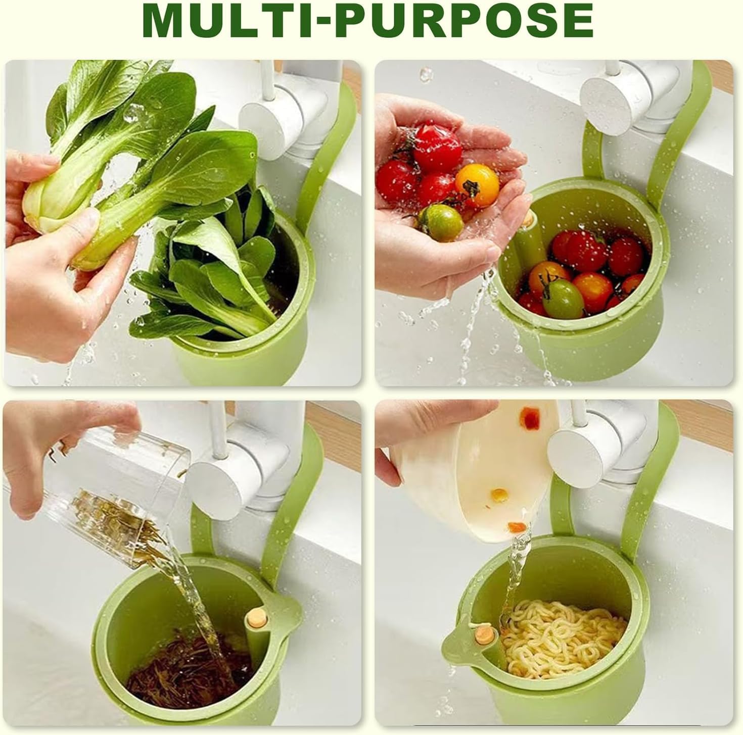 Sinko: Kitchen Sink Drain Basket & Food Waste Strainer with Detachable Hanging Design for Easy Cleaning