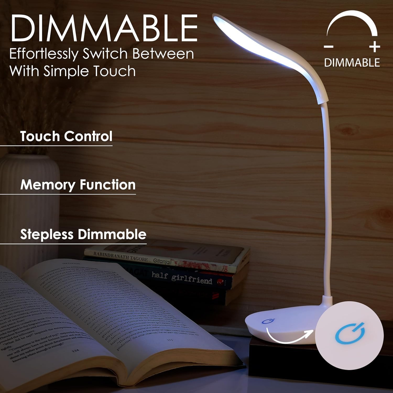 DeskBuddy: Foldable Rechargeable LED Desk Lamp with 3 Brightness Levels, USB Charging for Students, Reading & Home Office