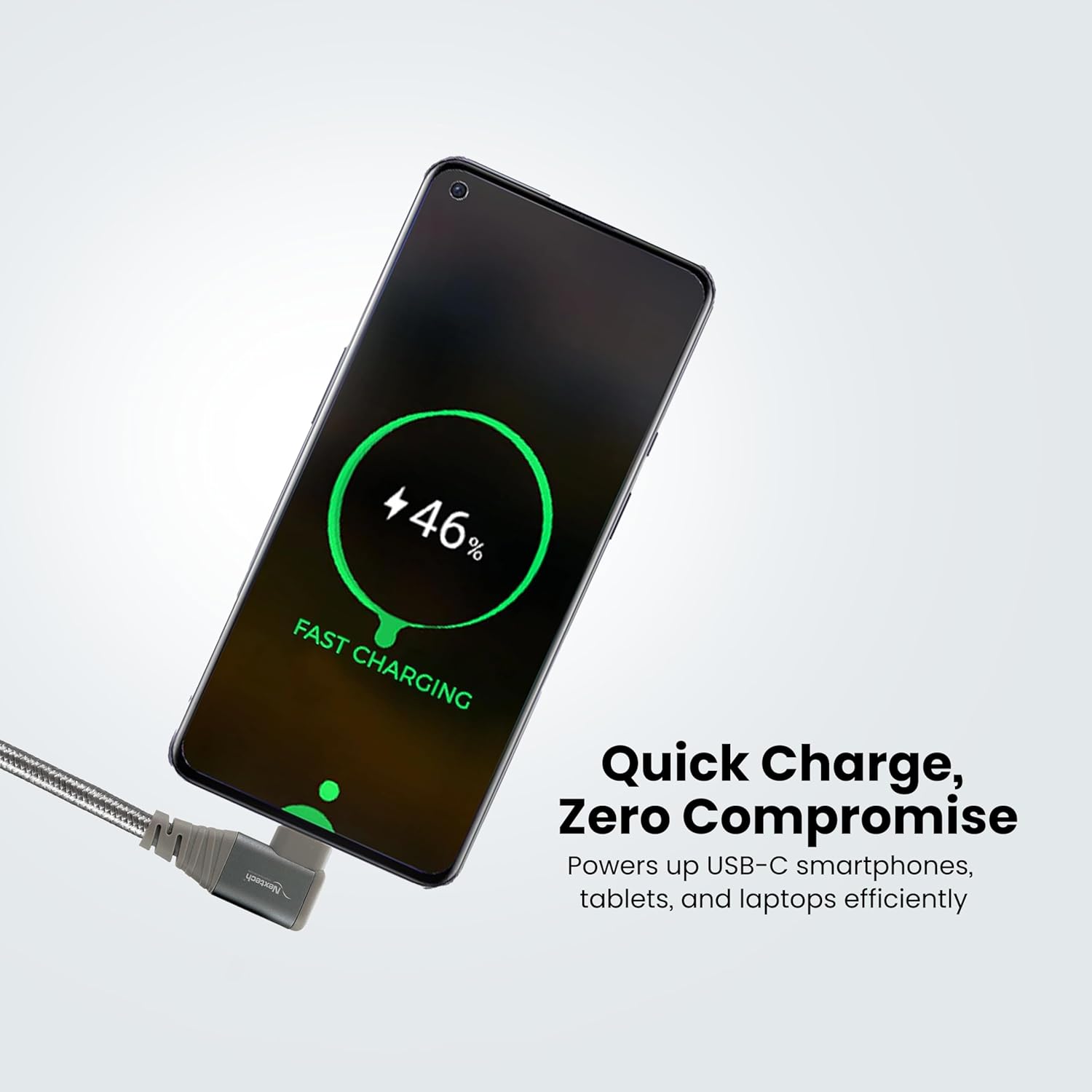 Nextech USB 3.0(M) to USB-C R/A (M) Braided Cable 1.5M (Space Grey)