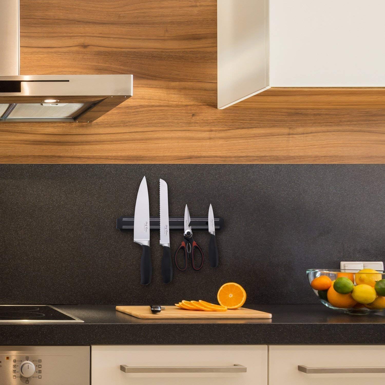 MagSlice: Magnetic Knife Holder for Wall, Sleek Kitchen Storage Rack for Knives, Utensils & Metal Tools with Strong Grip