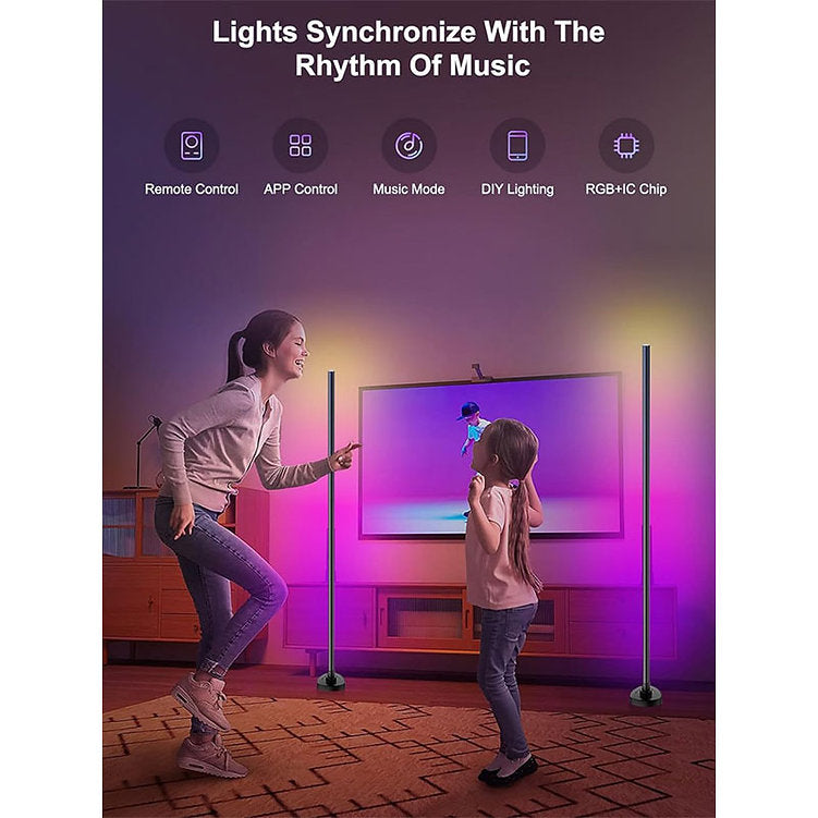 VibeCorner: Smart RGBW Corner Floor Lamp with App & Remote Control, Music Sync, Timer & 16M DIY Colors