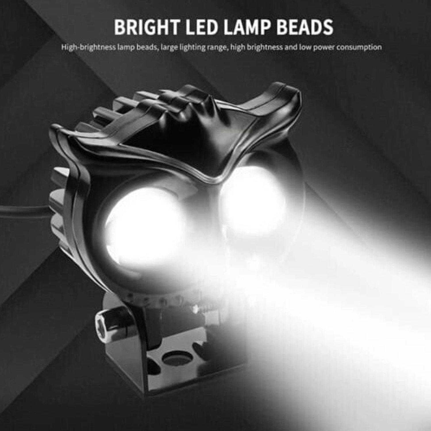 Led OWL Shape Fog Yellow-White light Low & High Beam Fog Lamp Motorbike LED (9 V, 40 W) (Universal For Bike, Pack of 1)