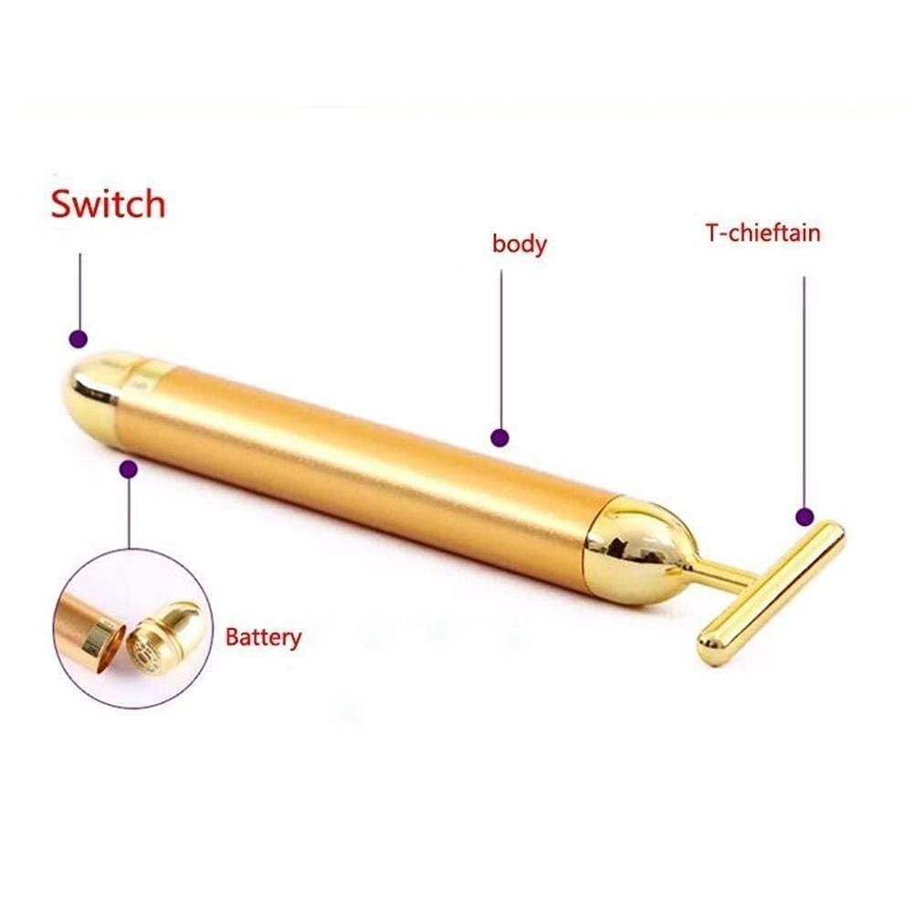 GlowLift: Electric Vibration Facial Massage Roller with T-Shaped Design for Anti-Wrinkle Skin Care & Face Lifting