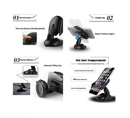 Transform: Multifunctional Foldable Car Mobile Holder with One-Button Release & Dashboard Mount