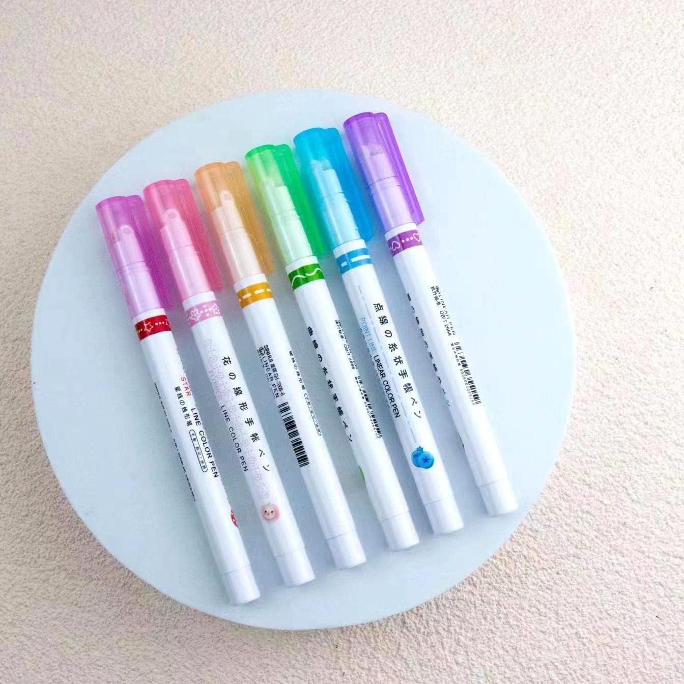 Doodle: 6 Roller Highlighter & Outline Sticker Pens – Magic Border Markers for Scrapbooking, Art & Stationery