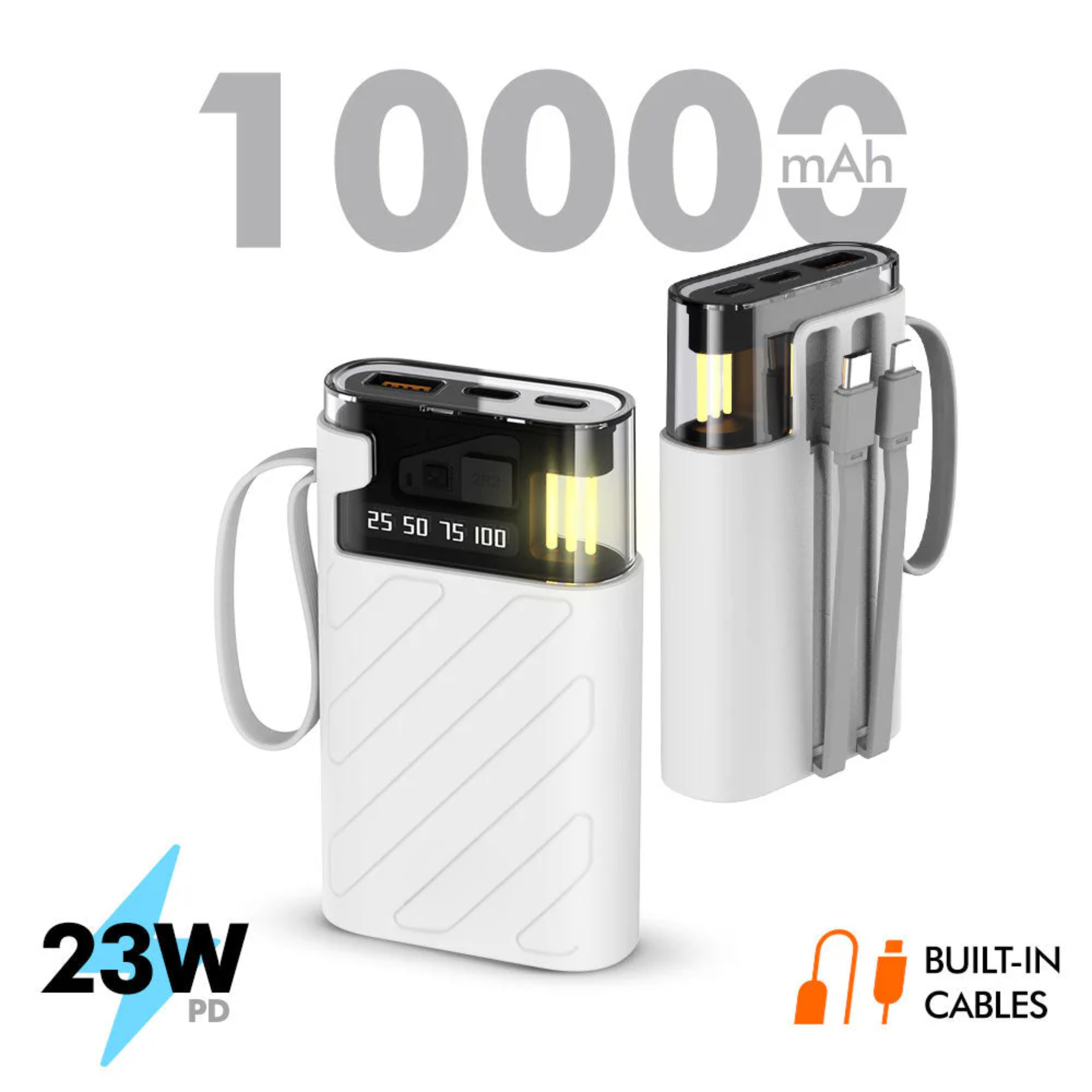 Banky: 10,000mAh High-Speed Portable Power Bank with Fast Charging, Dual USB Outputs, USB-C & Lightning Compatible Power Bank for Smartphones, Tablets & Gadgets