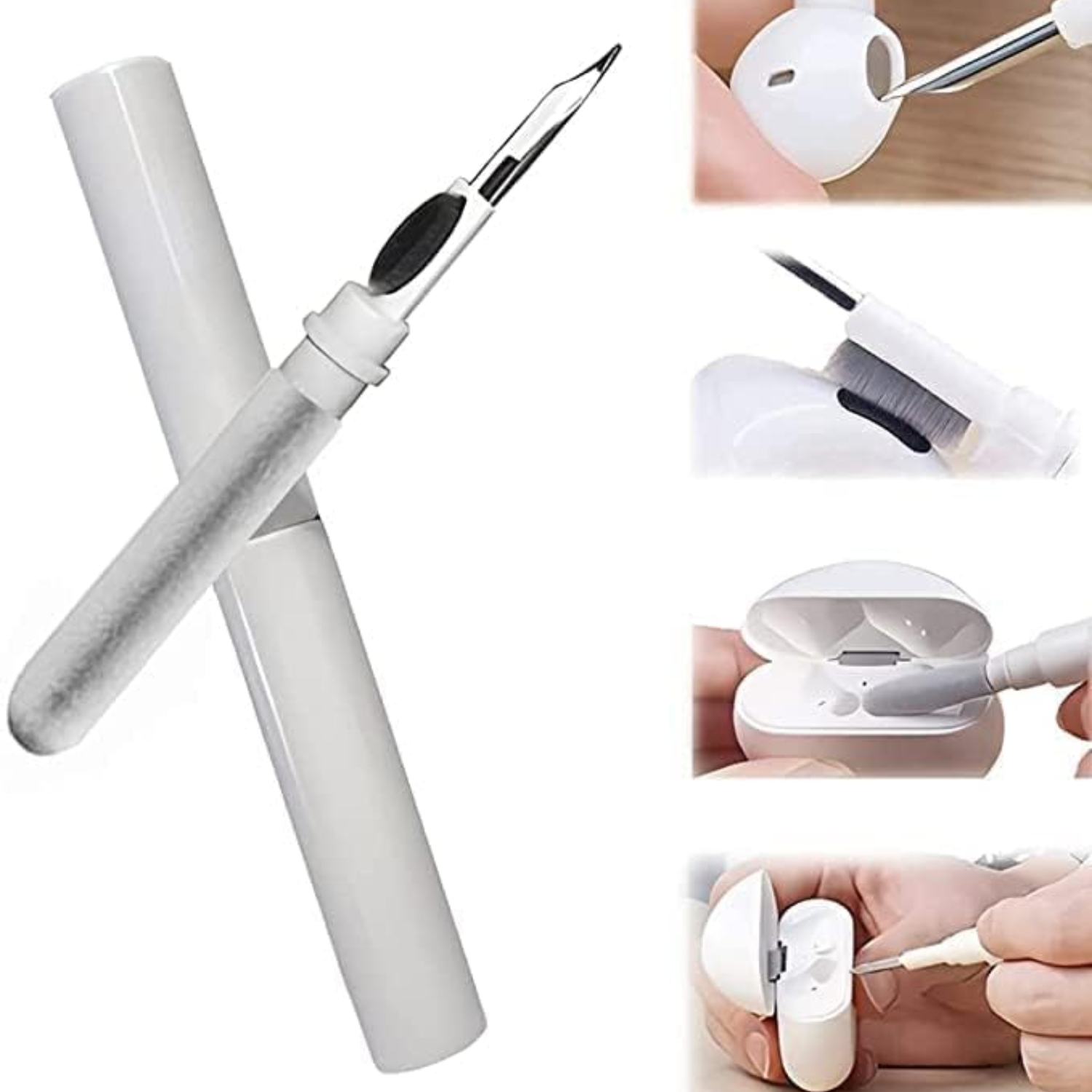 CleanTip: 3-in-1 Earbuds & AirPods Cleaning Pen - Precision Cleaning Tool with Soft Brush, Tip & Sponge