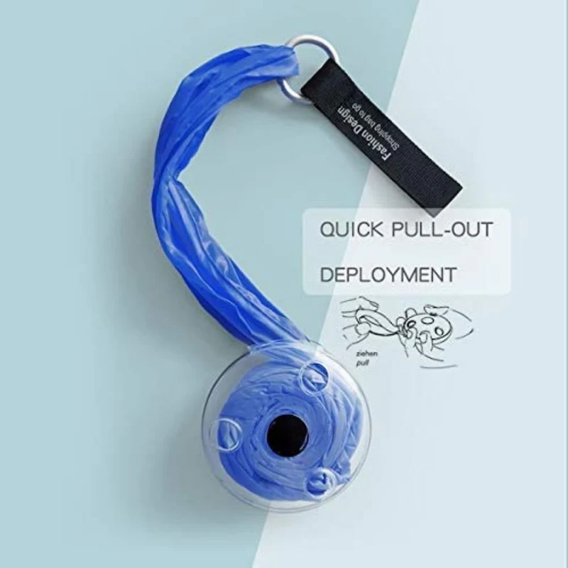 RollUp: Retractable & Foldable Reusable Tote Bag with Carabiner for Grocery Shopping & On-the-Go Storage