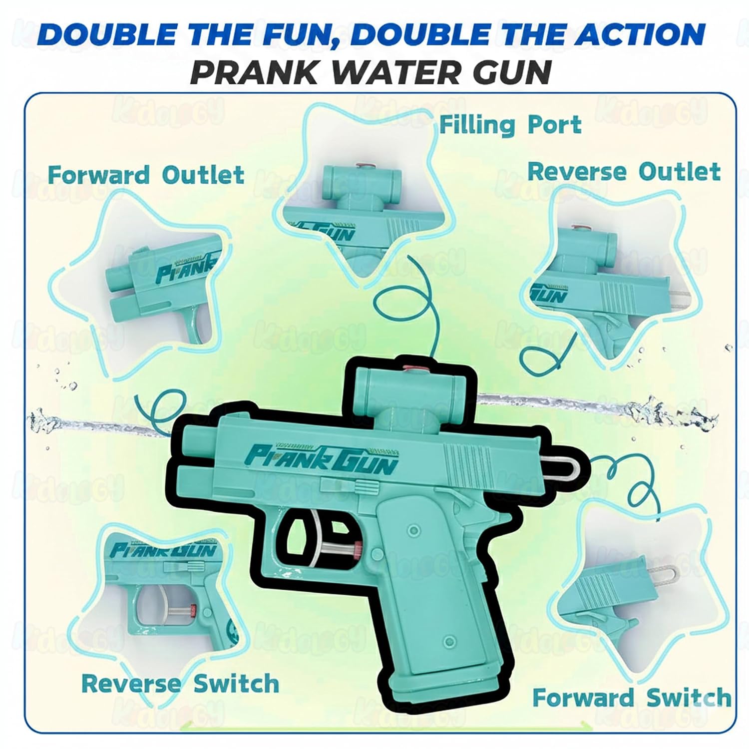 Splashy: Dual-Nozzle Water Blaster Toy for Outdoor Summer Fun, Double Spray Squirt Gun for Kids, Adults, Parties & Pranks