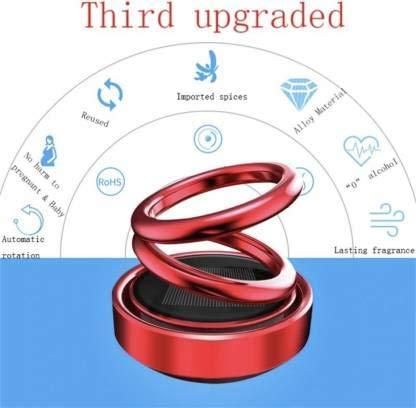 SolarBreeze: Solar-Powered Rotating Car Air Freshener with 360° Dual-Ring Design & Aroma Diffuser for Dashboard & Office