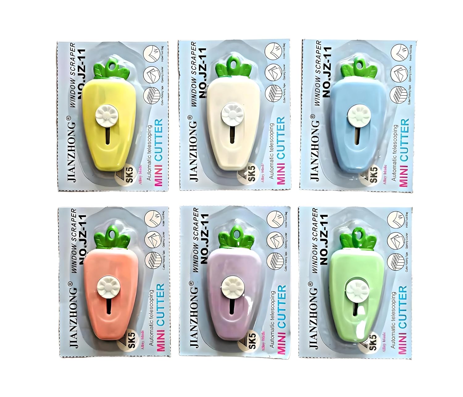 Unbox: Adorable Mini Retractable Box Cutter Set (Pack of 3) – Cute & Portable Utility Knife for Unboxing & Everyday Use
