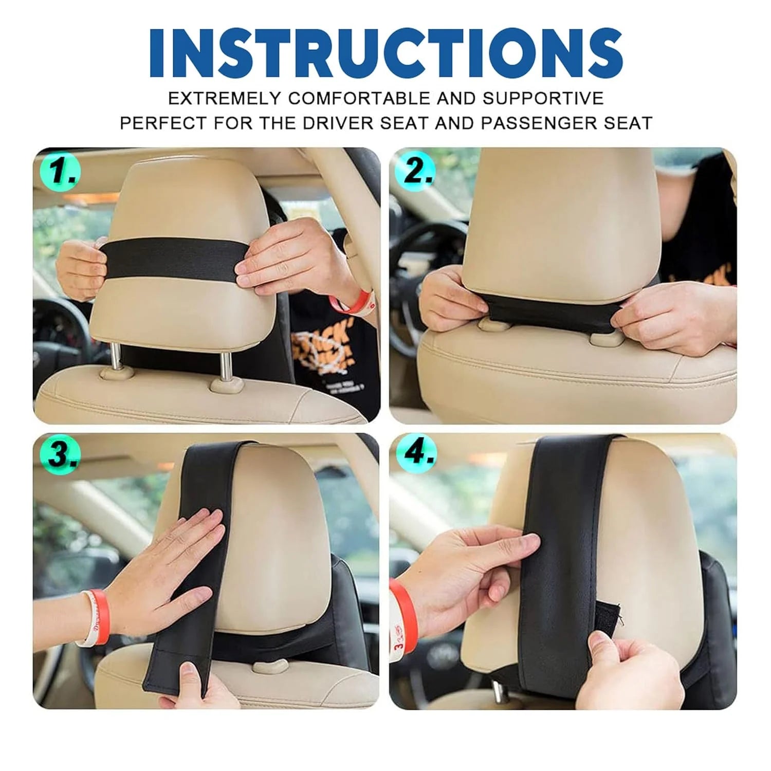 RoadEase: Ultra-Soft Memory Foam Car Neck Pillow with Ergonomic Support & Washable Velvet Cover for Comfortable Rides