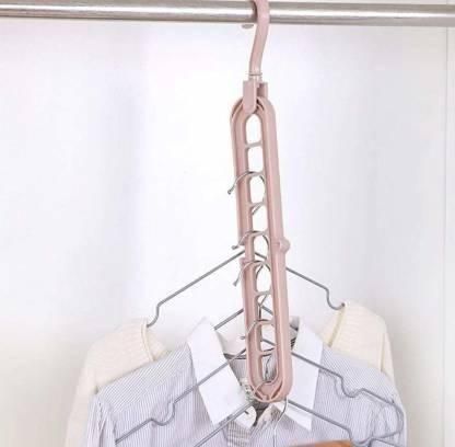 Hangaroo: 3-Pack Space-Saving Folding Hangers with 360° Swivel Hook & 9-Hole Anti-Skid Design for Closet Organization