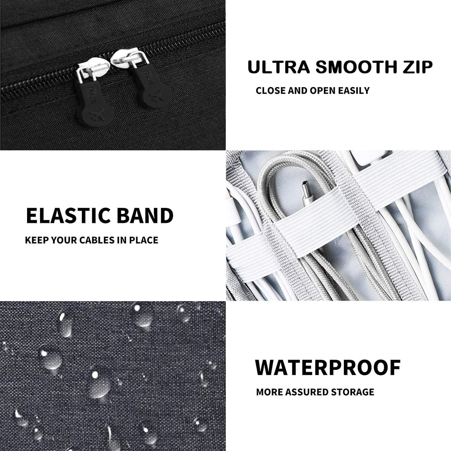 TechMate: Universal Gadget Organizer Bag with Dual-Layer Storage for Cables, Hard Drives & Travel Tech Essentials