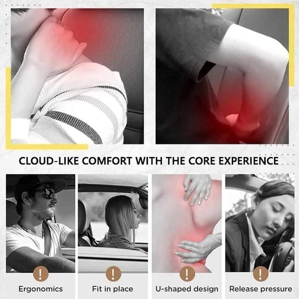 RoadEase: Ultra-Soft Memory Foam Car Neck Pillow with Ergonomic Support & Washable Velvet Cover for Comfortable Rides