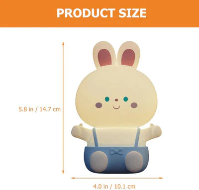 BunnyGlow: Adorable Silicone LED Night Lamp for Kids with Warm & Cozy Light, USB Rechargeable, Soft & Squishy Kawaii Bunny Design