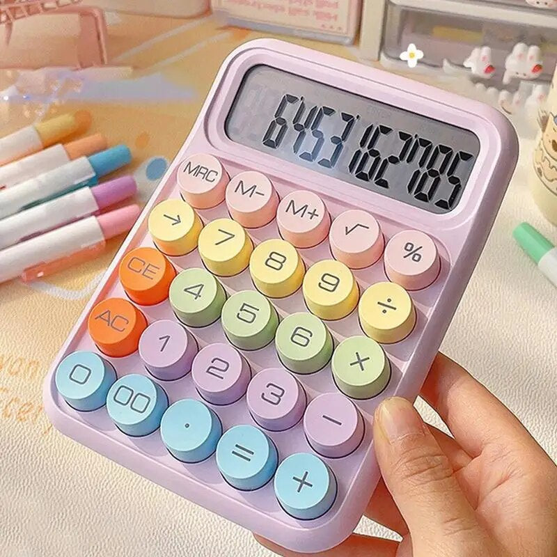 Pastel: Cute & Quirky Aesthetic Calculator with 12-Digit Display, Large Buttons & Pastel Color Design for Office & Students