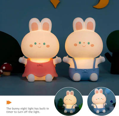 BunnyGlow: Adorable Silicone LED Night Lamp for Kids with Warm & Cozy Light, USB Rechargeable, Soft & Squishy Kawaii Bunny Design