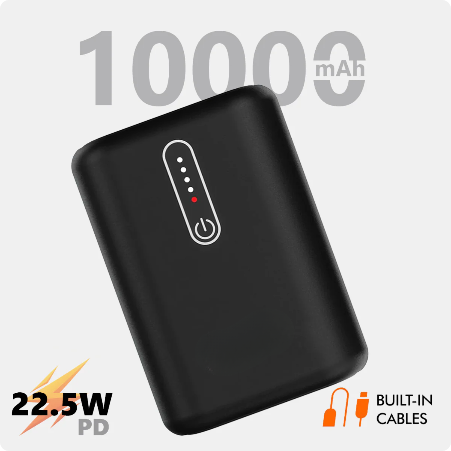 Podex: 10000mAh Ultra-Compact Power Bank with 22.5W Fast Charging, Dual Output, LED Indicator & Type-C Input/Output