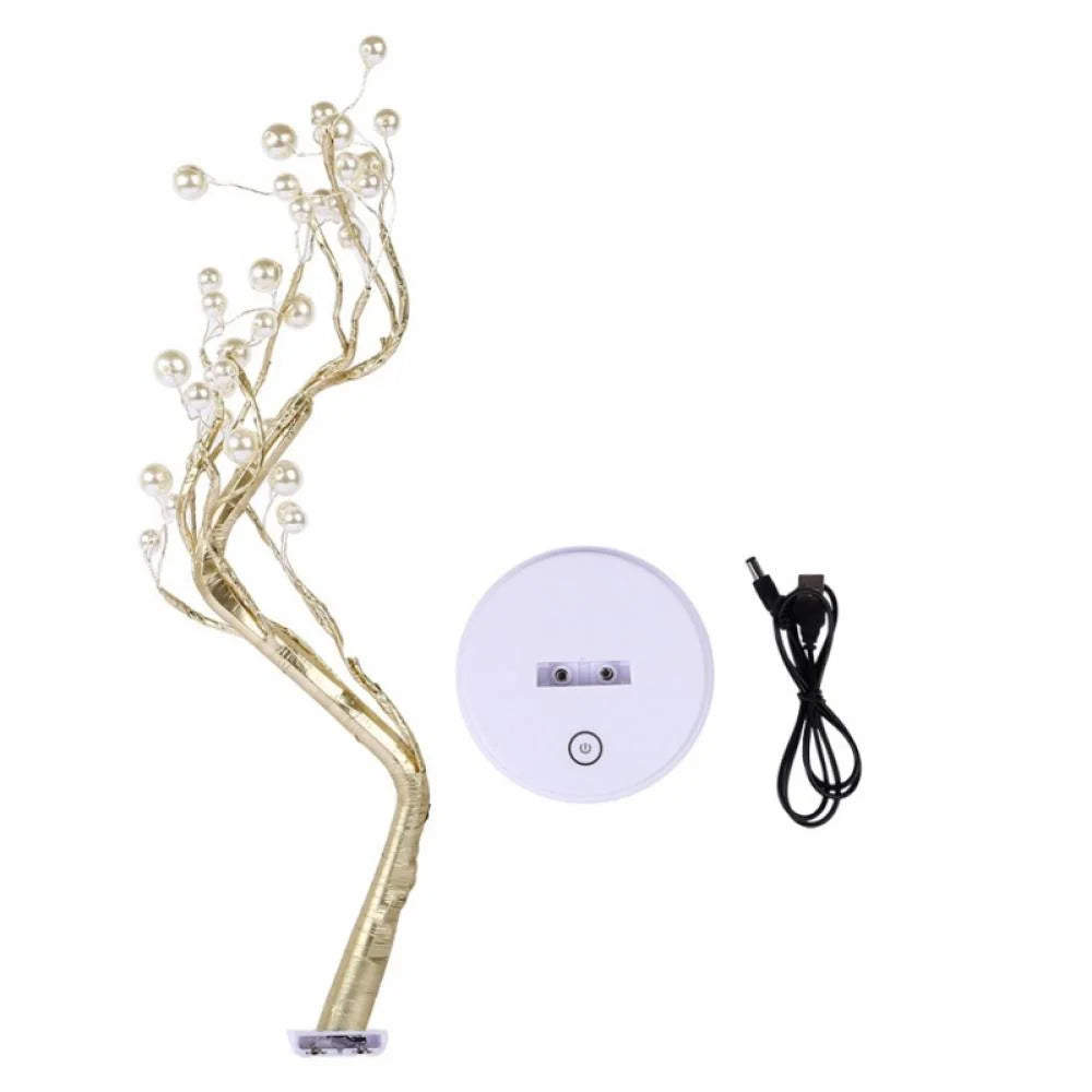FairyTree: Cozy LED Pearl Tree Lamp with 36 Twinkling Fairy Lights for Bedroom, Wedding & Home Décor