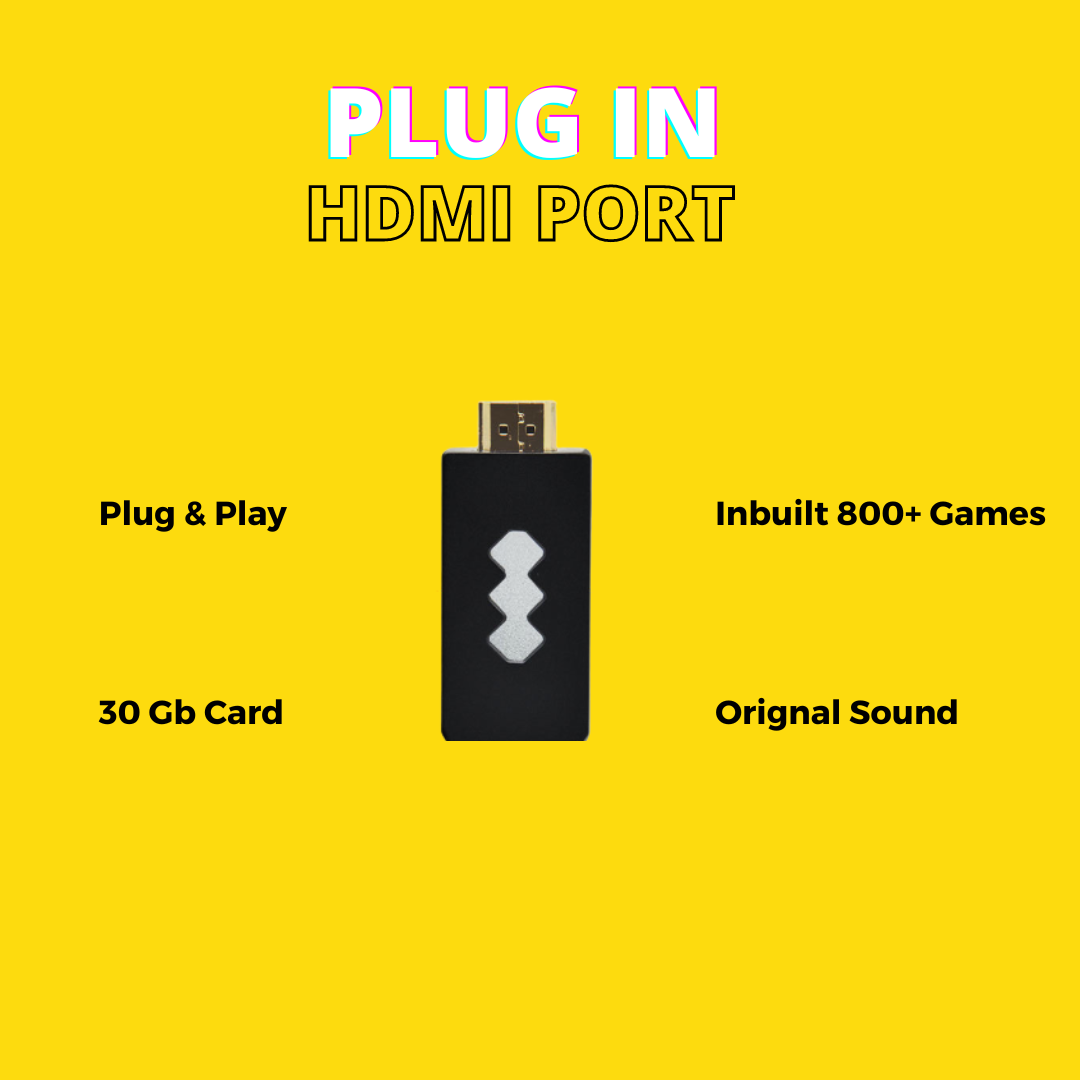 RetroTV: Ultimate 90s HDMI Retro Game Stick with Plug & Play Wireless HD 1080p Gaming for Up to 2 Players