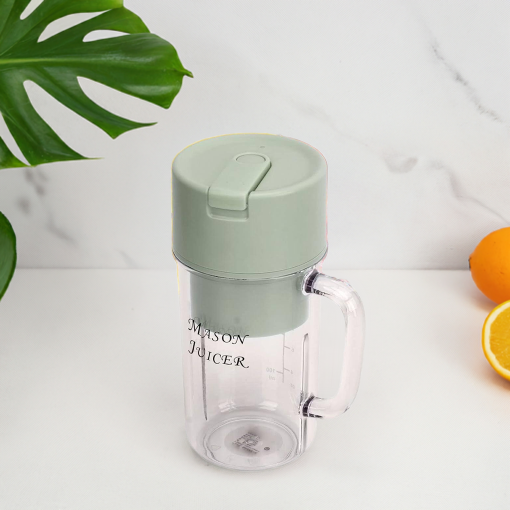 Blendy: Mason Jar Portable Smoothie Blender & Juicer USB Rechargeable with Handle, Straw & Easy-Cleaning