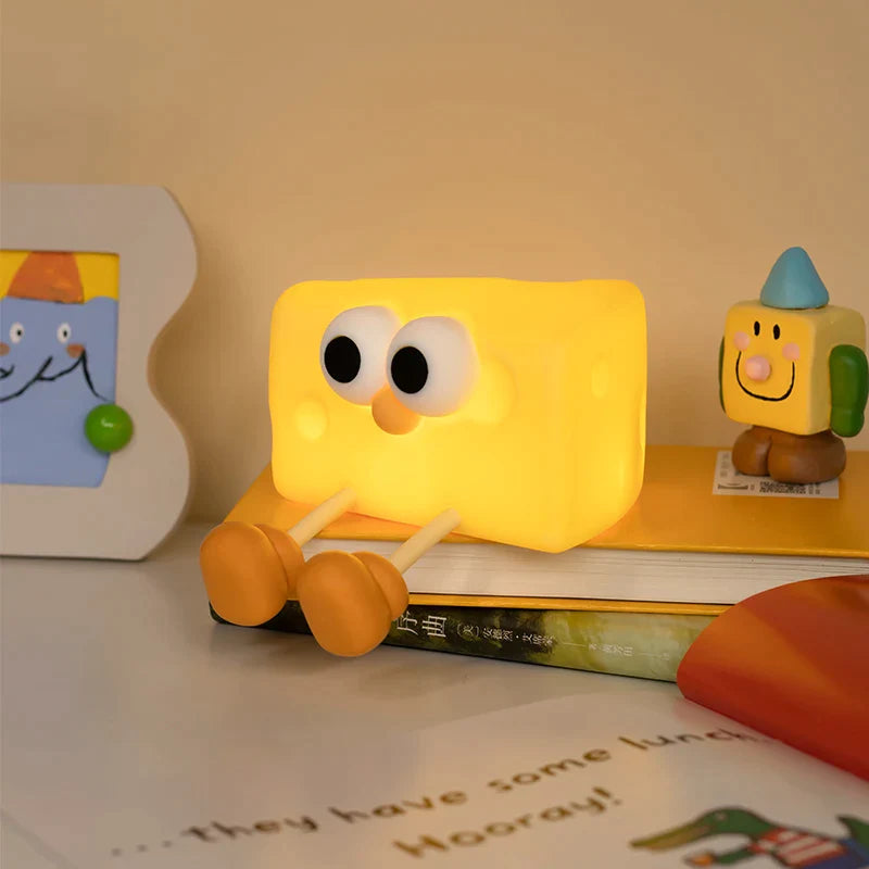 CheeseGlow: Cozy Silicone Cheese Night Lamp – Squishy & Kawaii LED Light for Kids’ Bedroom, Nursery & Bedside
