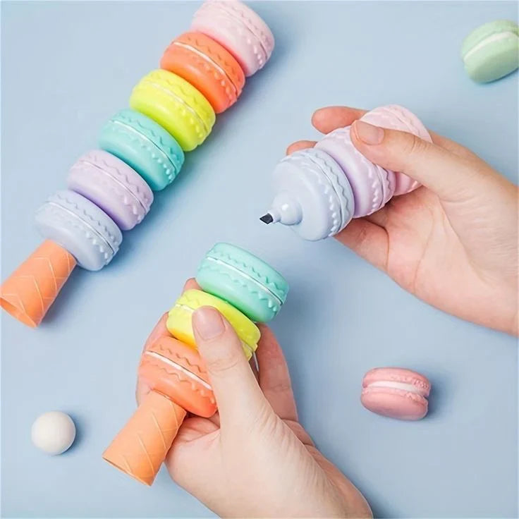 Macaron: Pastel Highlighter Set (6-Piece) – Soft Color Markers for Books, Notes & Aesthetic Stationery Lovers