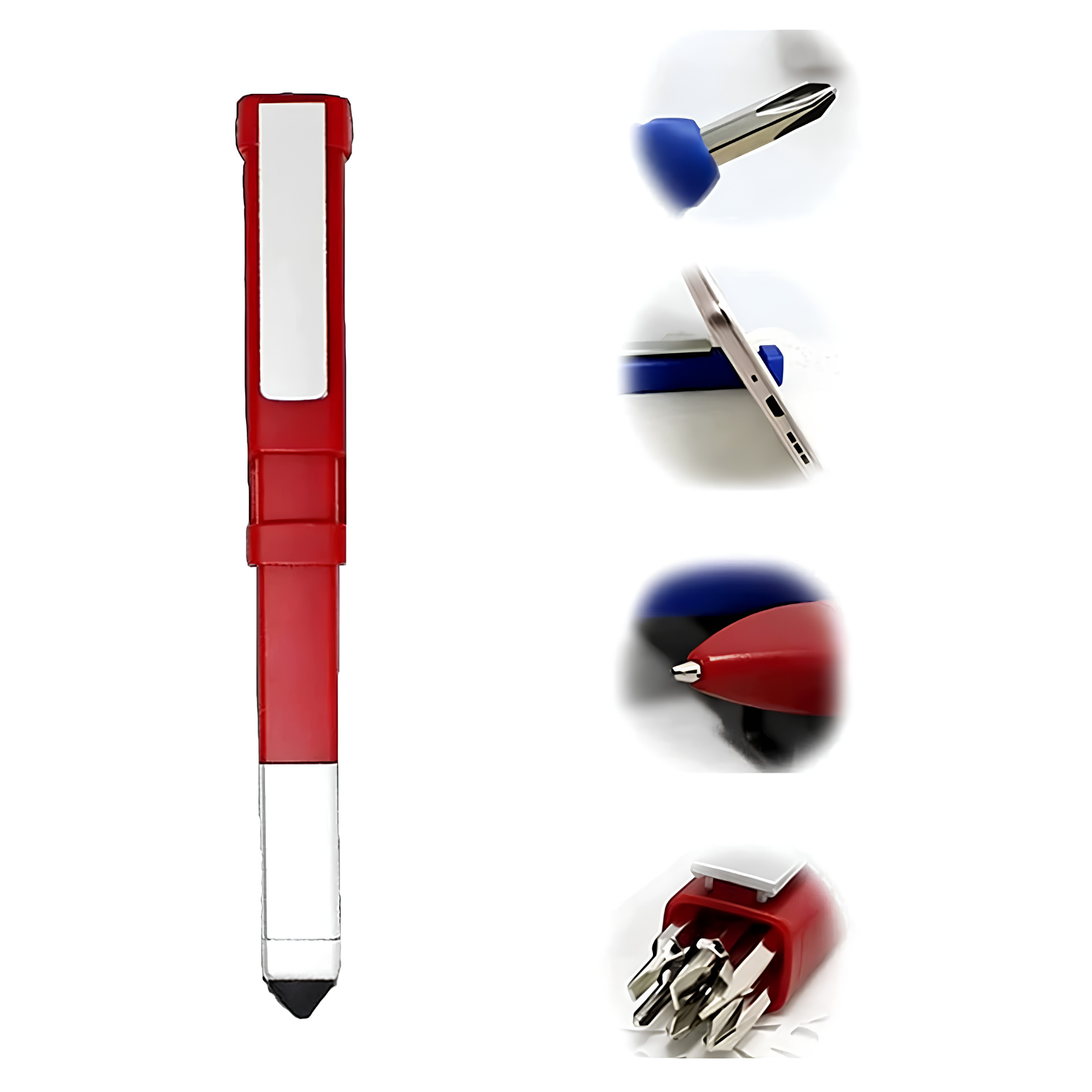 Vexo: 4-in-1 Multi-Function Tech Tool Pen with Mobile Phone Stand, Touchscreen Stylus & 7-Piece Screwdriver Bit Set, Compact Multi-Tool Gadget
