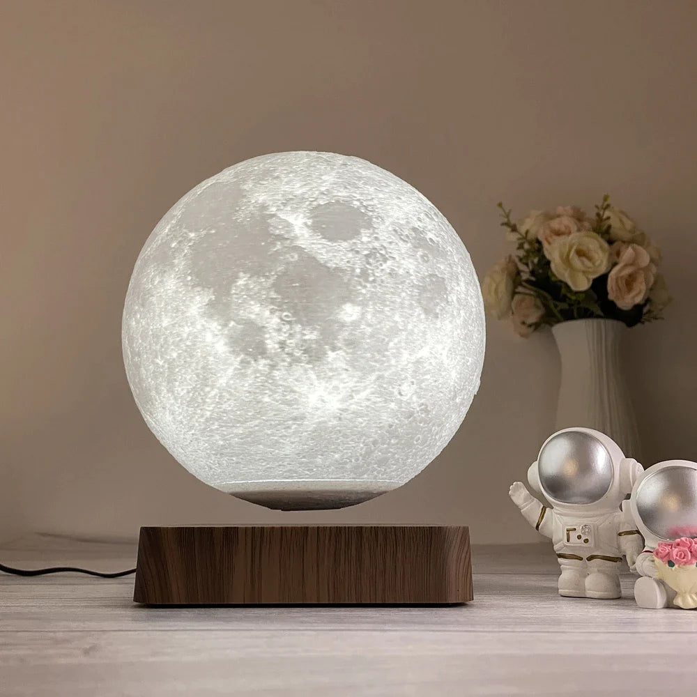 Orbit: Luxe Floating Moon Lamp with Magnetic Levitation, Spinning LED Light & 3 Color Modes for Home & Office Décor
