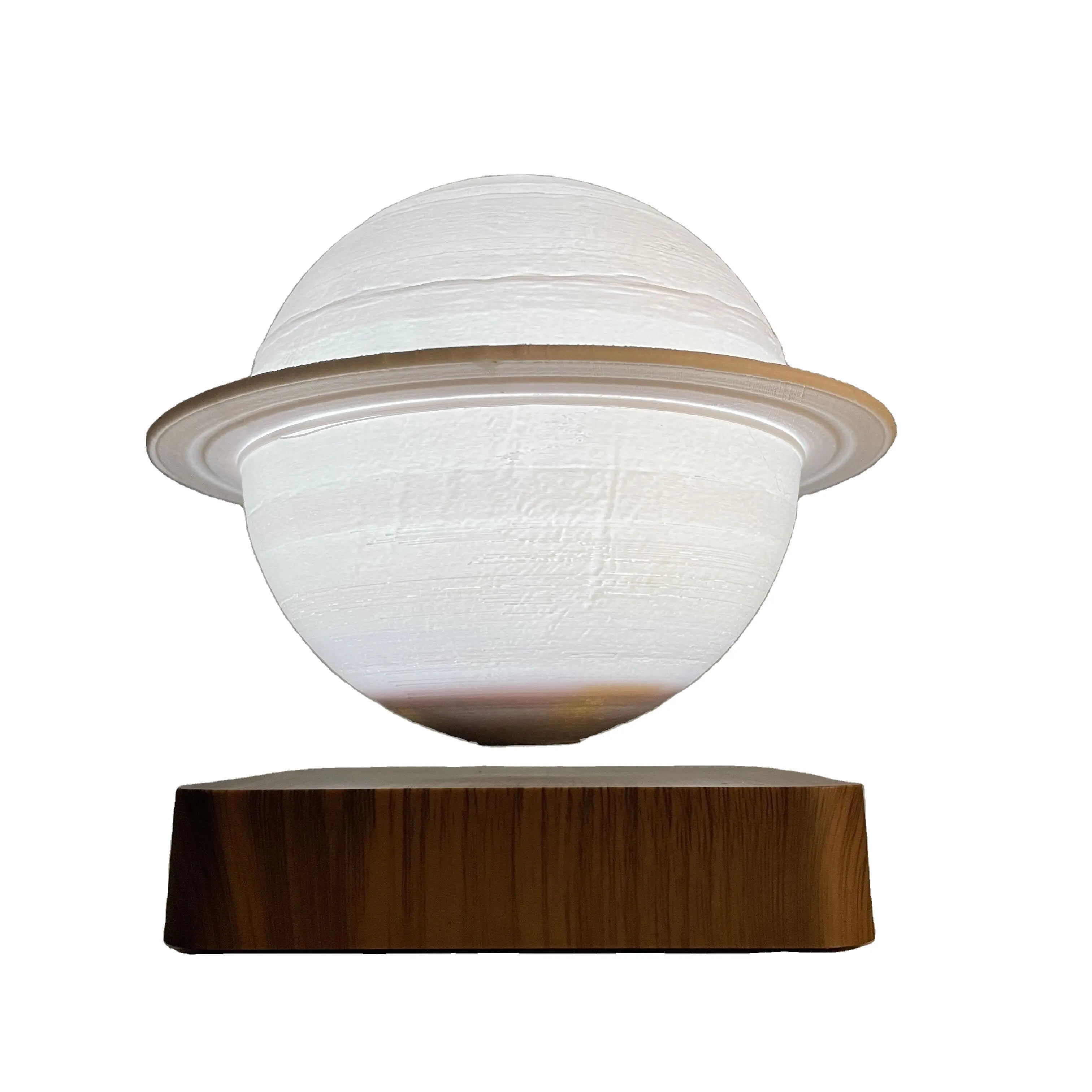 Elysium: 3D Floating Saturn Lamp with Magnetic Levitation, 360° Rotation & Touch-Control LED for Home & Office Décor