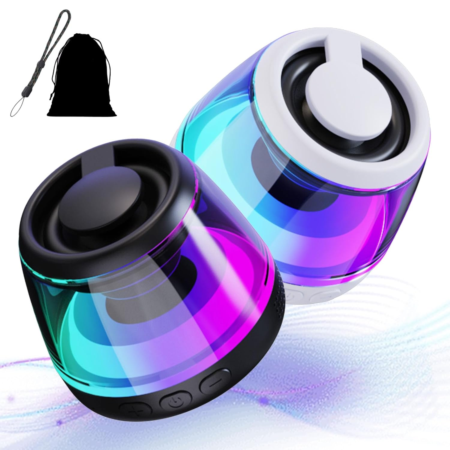 Voxiq: Magnetic Bluetooth Speaker with RGB Light & Wireless Audio, Portable Waterproof Mini Speaker with Hi-Fi Sound for Desk Décor, Camping & Parties