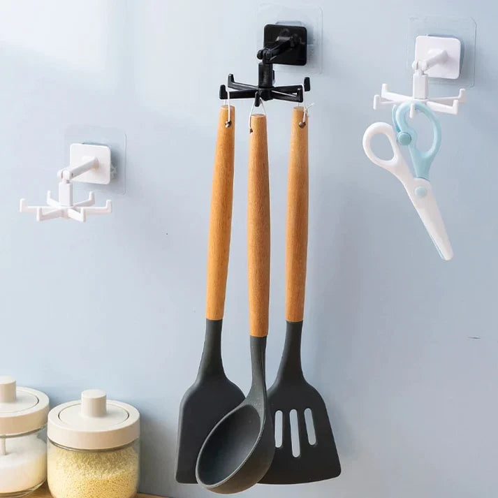 SpinHook: 360° Rotating Hook for Kitchen Organization (Pack of 2)