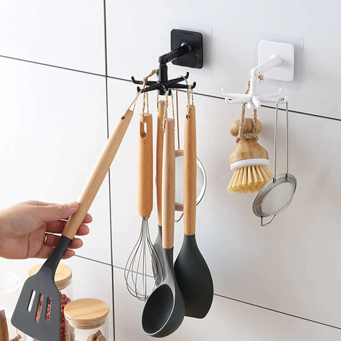 SpinHook: 360° Rotating Hook for Kitchen Organization (Pack of 2)