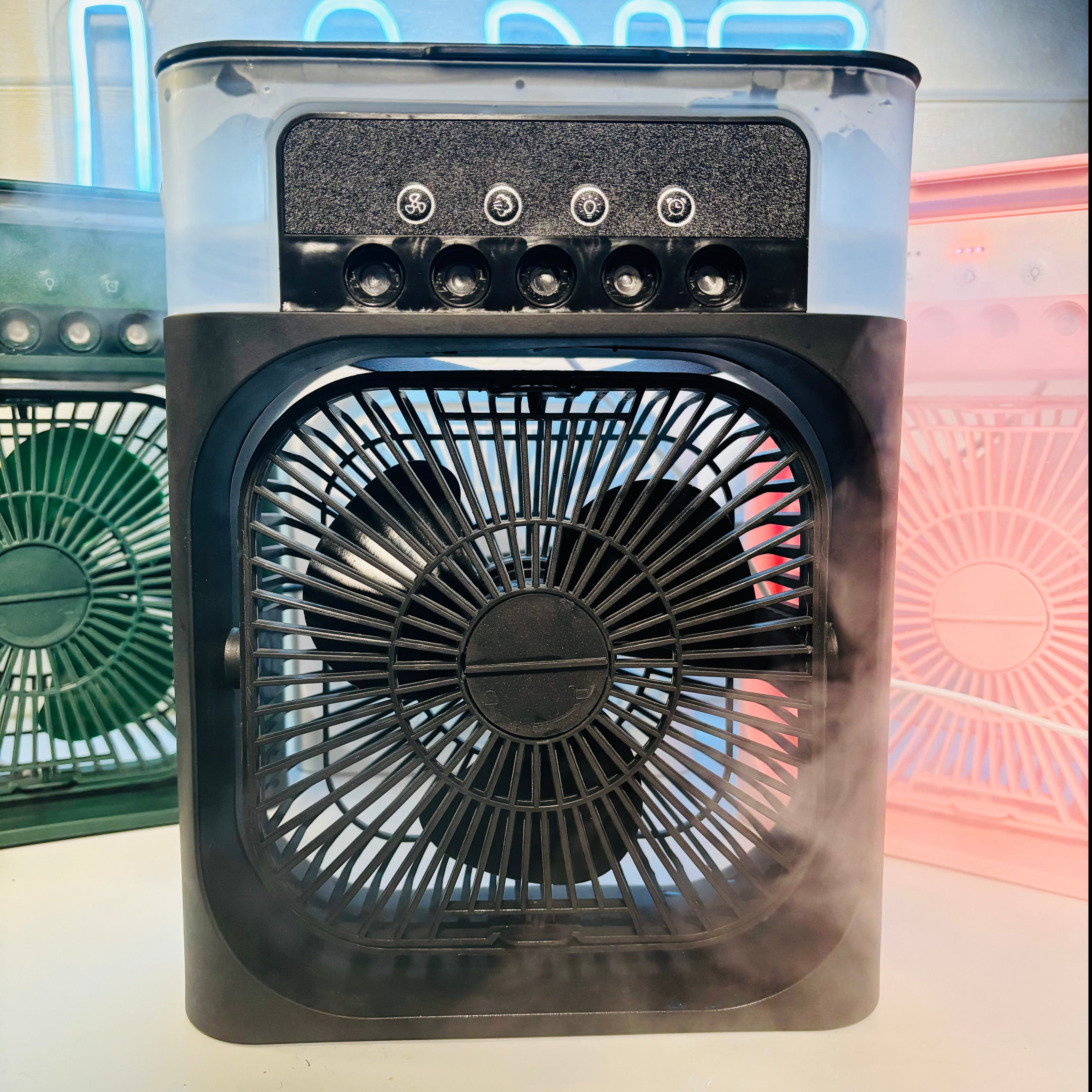 ChotaAC: Portable Air Conditioner Fan – USB-Powered Small AC Mini Evaporative Cooler with 3 Speeds, 5 Mist Makers & 7-Color LED Light