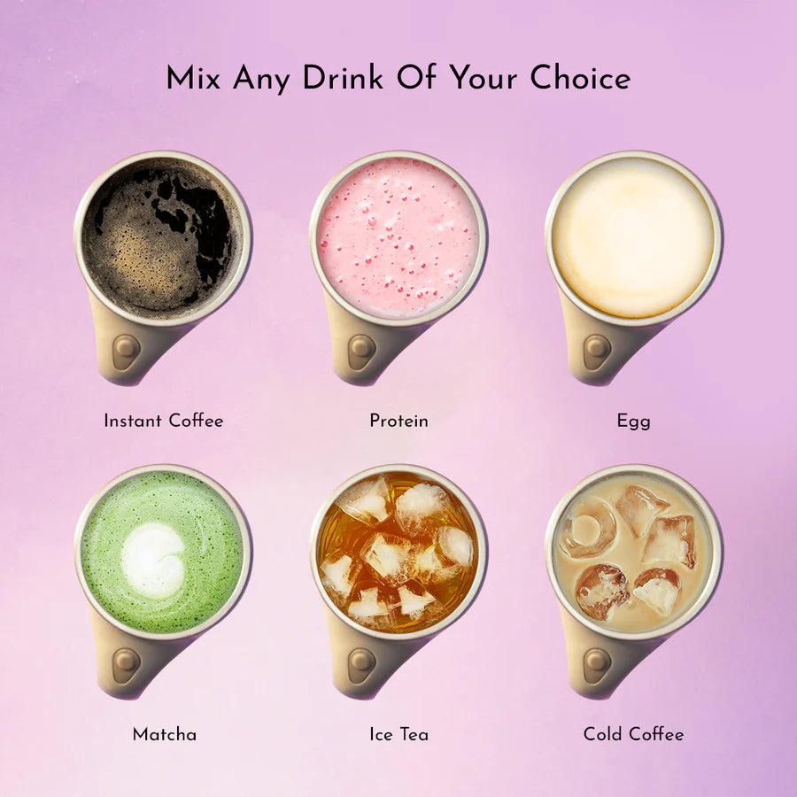 MagStir: Self-Stirring Magnetic Coffee Mug with Lid for Coffee, Milk, Protein Shakes & Hot/Cold Beverages