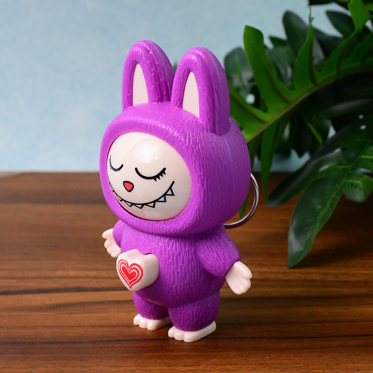 KeyBuu: Face-Changing Labubu Keychain Toy with Built-in Key Holder, Flip Expression Keychain & Gift for Kids & Collectors