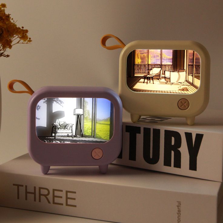 QuirkTV: Artistic Viral LED TV-Style Night Light with Dual Color Modes, Rechargeable Design & Retro Desk Décor Appeal