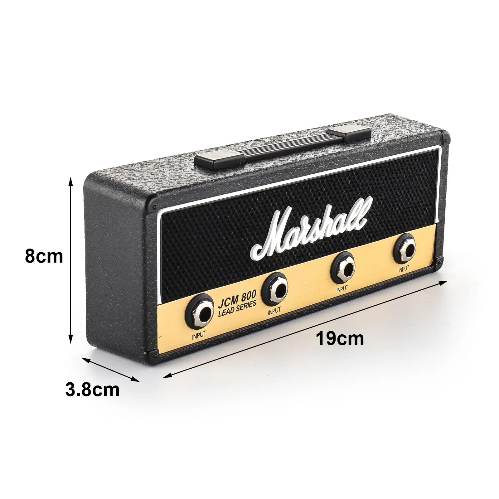 JackRack: Marshall-Style Wall Mounted Key Holder with 4 Guitar Amp Plug Keychains for Home & Studio Décor
