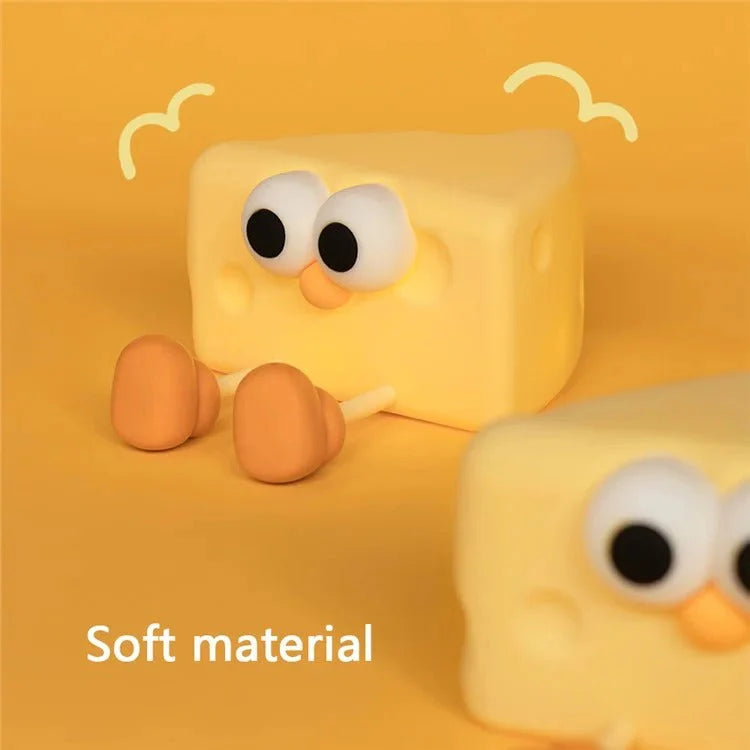 CheeseGlow: Cozy Silicone Cheese Night Lamp – Squishy & Kawaii LED Light for Kids’ Bedroom, Nursery & Bedside