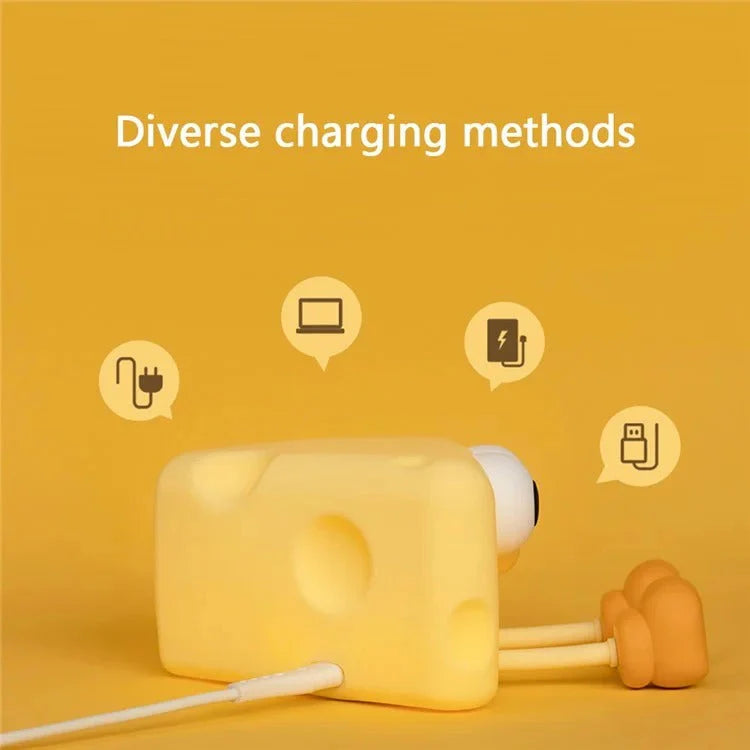 CheeseGlow: Cozy Silicone Cheese Night Lamp – Squishy & Kawaii LED Light for Kids’ Bedroom, Nursery & Bedside
