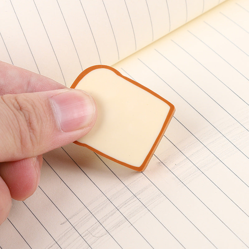 Loaf: 4-Piece Toast Bread Eraser Set – Cute & Fun Stationery for Students & Office Use (Pack of 3)