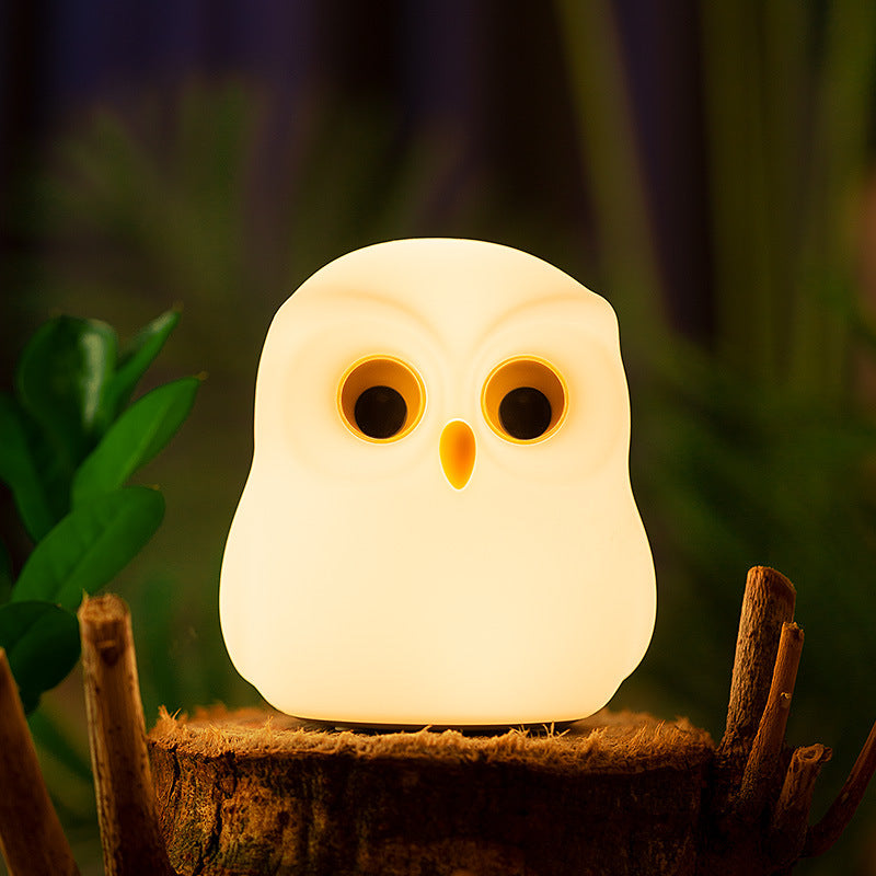 HootGlow: Adorable Owl LED Night Lamp with Rechargeable Battery for Cozy Bedroom Ambience & Gifting