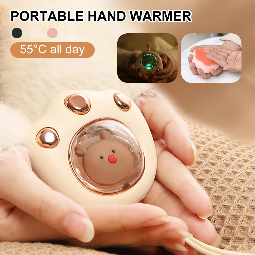 Pawm: USB-C Rechargeable Hand Warmer, Cute Cat Paw Portable Heater for Winter with Fast Heating for Men & Women