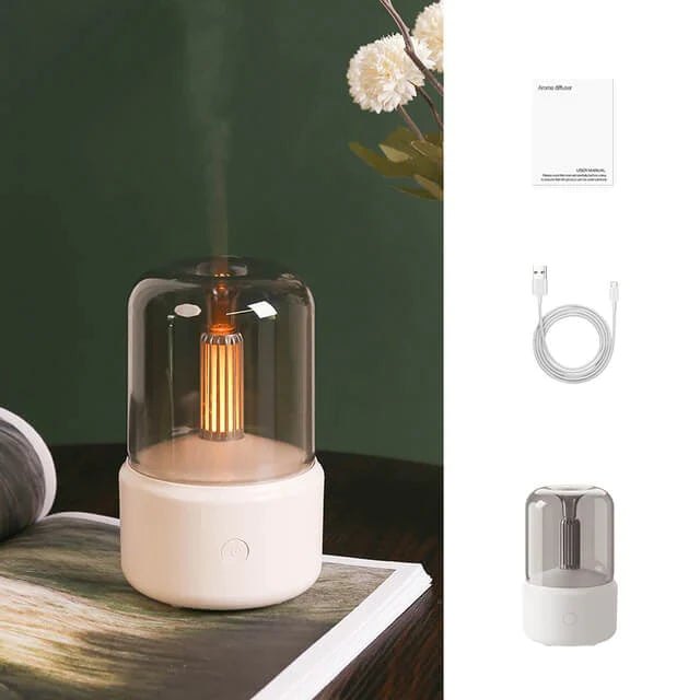 Oasis: Luxe Essential Oil Diffuser with 120ml Capacity, Flame Effect & Auto Shut-Off for Home, Spa & Yoga