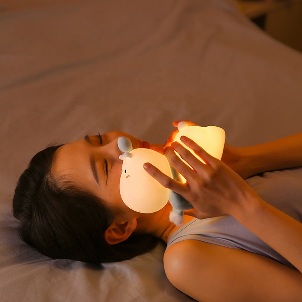 GlowDeer: Adorable Reindeer LED Silicone Night Lamp with Rechargeable Touch Control for Cozy Room Décor