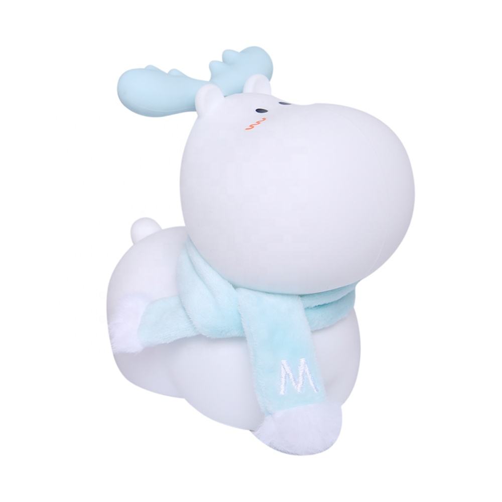 GlowDeer: Adorable Reindeer LED Silicone Night Lamp with Rechargeable Touch Control for Cozy Room Décor
