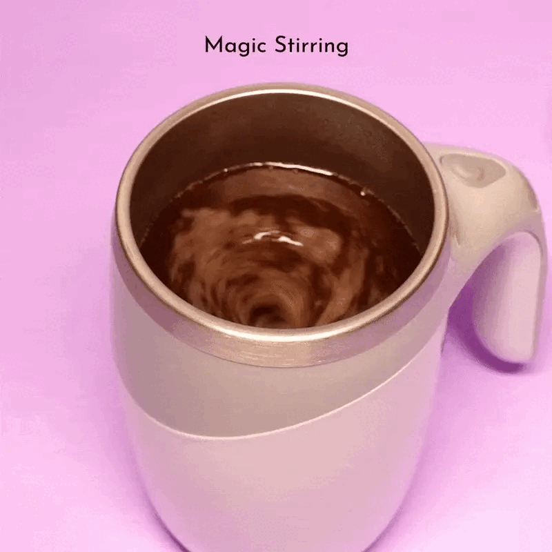 MagStir: Self-Stirring Magnetic Coffee Mug with Lid for Coffee, Milk, Protein Shakes & Hot/Cold Beverages